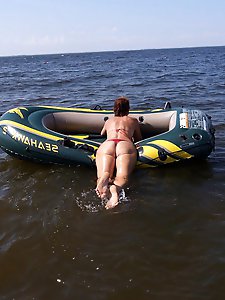 An older girl is having a good time while getting intimate at home