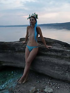 Ultra-sexy older damsel is taking off her panties