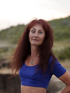 Evening potrait against the background of the river